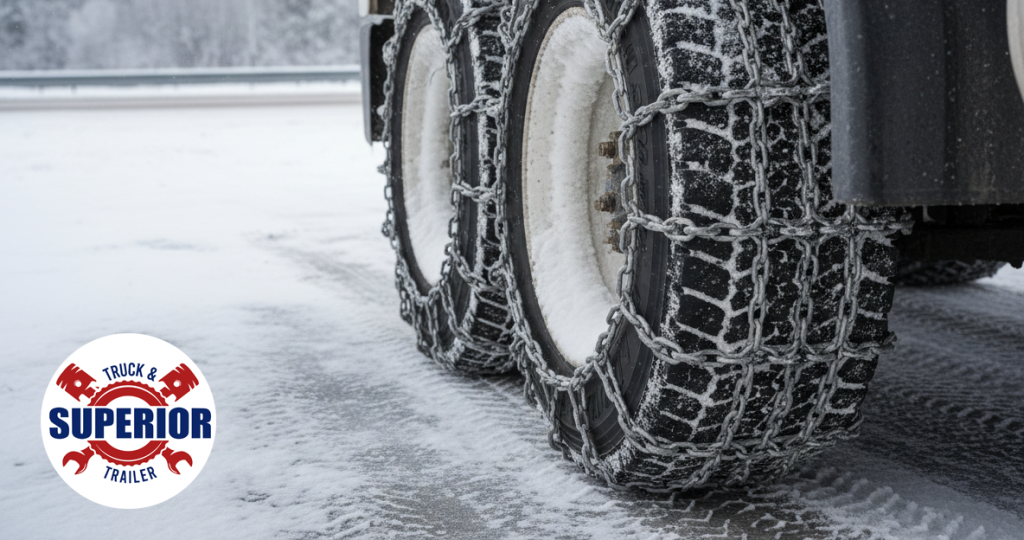 Superior Truck Trailer Repair Louisville Kentucky snow chain installation guide for semi truck drivers